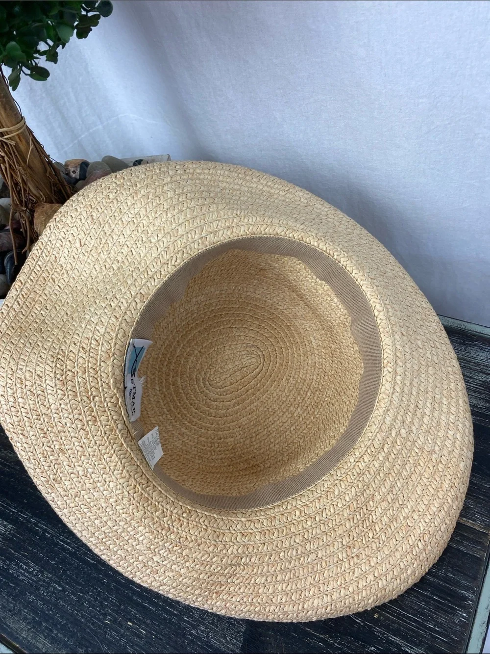 Betmar Tan Paper Woven Brim Sun Hat
